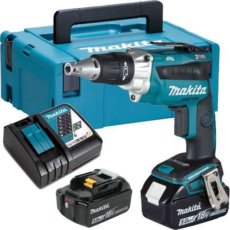 Makita DFS250RTJ 18v Brushless Drywall Screwdriver - 2 x 5.0ah Batteries Makpac