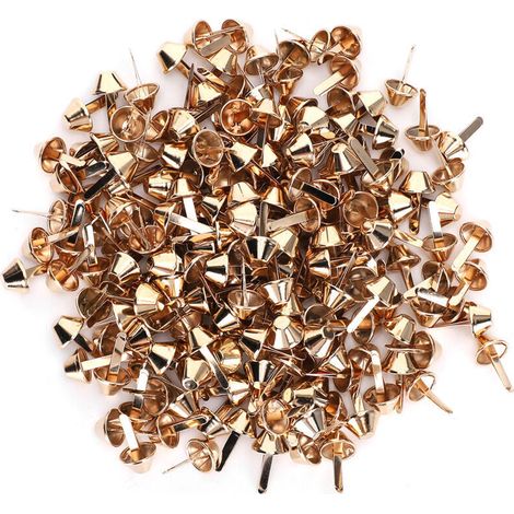 200 pièces de rivets en laiton 12mm pour sac, accessoires de montage en forme de seau, couleur or clair, quincaillerie DIY (1/5)