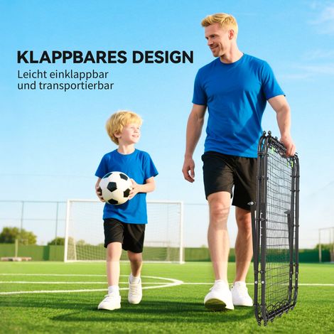 Portail de football réglable, pliable, cadre en métal, 100 x 68-95 cm, Noir (1/4)
