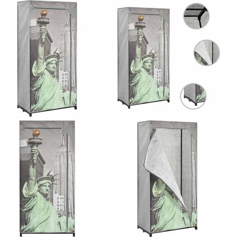 Kleiderschrank 75×45×160 cm New York Stoff - Schlafzimmermöbel - Kleiderschrank - Aufbewahrung - Textilschrank - Transportkladschrank - Home & Living (1/5)