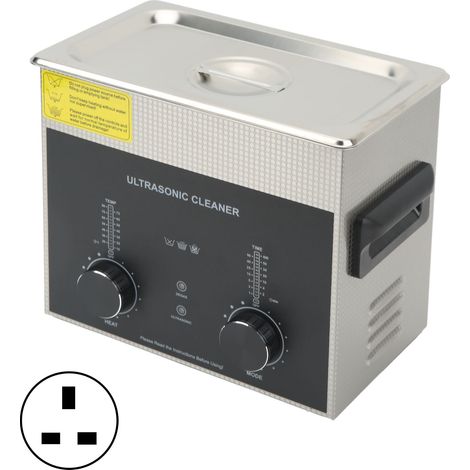 Nettoyeur ultrasonique 3L acier inoxydable 304 professionnel bijoux avec mode dégazage prise UK 220V (1/5)