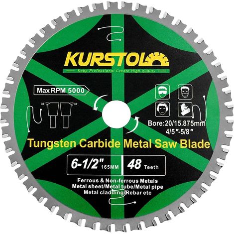 Lame Scie Circulaire pour Métal 165 x 20 mm Disques à Tronçonner Carbure pour Métal, Acier, Fer, Nickel, Titane, Métaux Ferreux, Tubes en Acier Pour acier, fer, nickel, titane, métaux ferreux, tubes (1/5)