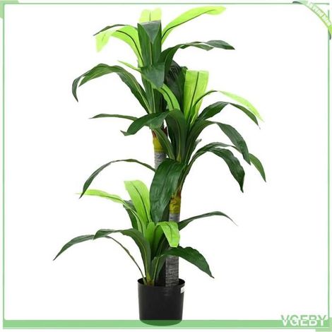 Arbre artificiel - FAFEISY - 4103584 Dracaena 120 cm - 36 feuilles - Pot cimenté - Tronc bambou (1/5)