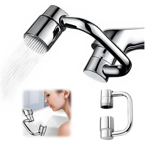 1080° Swivel Faucet Aerator, Multifunctional Faucet Aerator, Water Saving Faucet Aerator, Extension Faucet with 2 Spray Modes