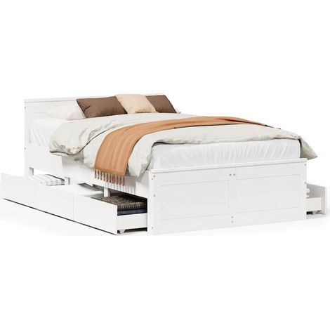 Maison Exclusive - Cama con cabecero sin colchón madera maciza bl