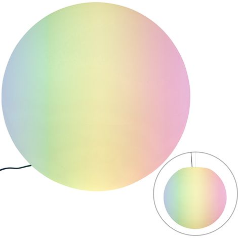 QAZQA Moderno Lámpara de exterior inteligente blanca 77 cm IP65 con LED - Nura Plástico Esfera Adecuado para LED Max. 1 x 8.5 Watt
