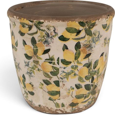 Cache-pot en Céramique Motif Citrons 14x13cm (1/4)