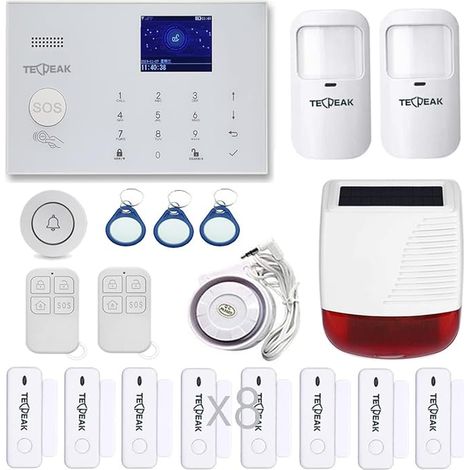 Alarm System, Home Security with Solar Outdoor Siren, Motion Sensors, Door Detectors (1/5)