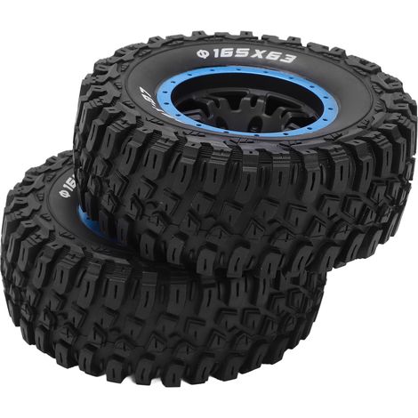 Pneu en caoutchouc bleu de 165 mm de diamètre pour voiture RC ZD Racing 1/7 DBX-07 (pièce de rechange). (1/5)