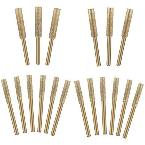 18pcs Diamond Chainsaw Sharpener Burr Stone Sharpening Tool-4m, 4.8mm 5.5mm Grinding Wheels And Sharpening Chainsaw--for Ceramics, Jade Glass, Cemente