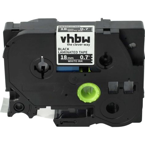 vhbw Label Tape Replacement for Brother TZE-241, TZ-241 for Label Printer 8m x 18 mm, White on Black (1/4)