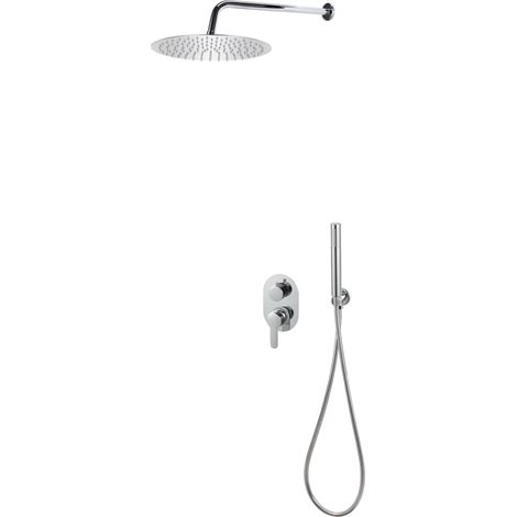 Erogatore acqua per doccia con 2 soffioni e manopola design elegante vari colori colore: Color Argento (1/5)