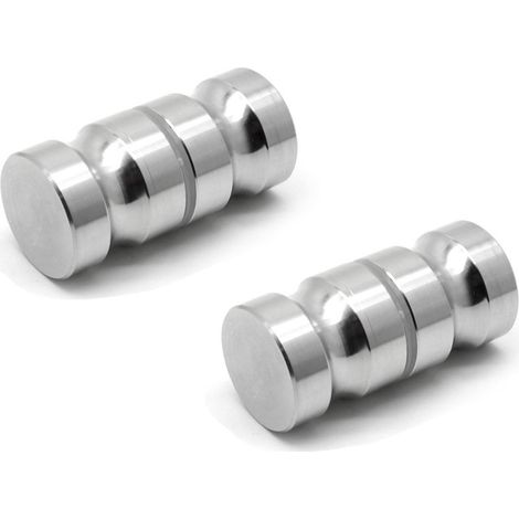 2er-Pack solide Einlochgriffe, runder Duschtür-Zuggriff, Aluminiumlegierung, poliertes Chrom-Finish