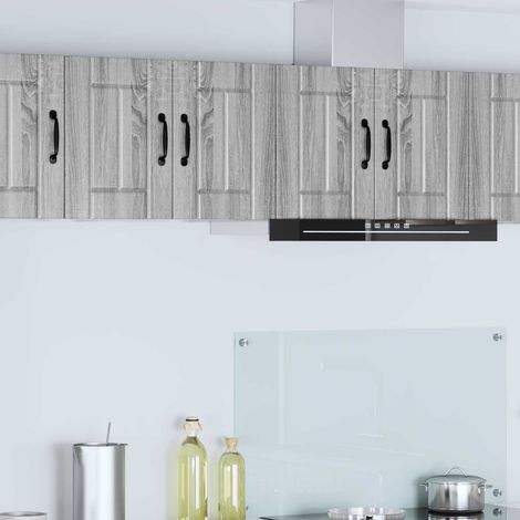 Meuble mural de cuisine gris Sonoma en bois d’ingénierie, 1 porte, 2 étagères, 30 x 31 x 40 cm - PANGIVO (1/5)