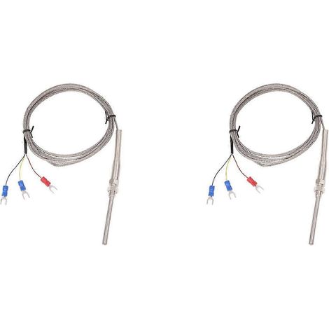 2 x 0–400 °C PT100 Typ 5 mm x 50 mm Temperaturregler-Thermoelementfühler 2 Meter - JXLGV (1/5)