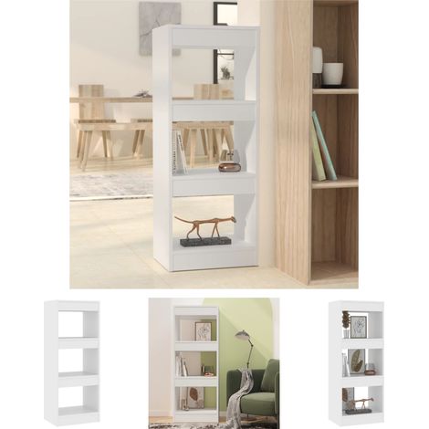 Weiß - vidaXL Bücherregal/Raumteiler Weiß 40x30x103 cm Holzwerkstoff - Stauraum (1/5)