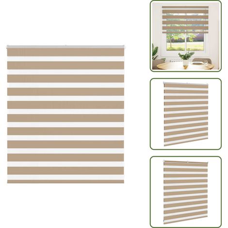 Zebrarollo Sandbraun 135x100 cm Stoffbreite 130,9 cm Polyester - Zebra-Jalousie - Zebra-Jalousien - Zebra-Rollo - Doppelrollo (1/5)