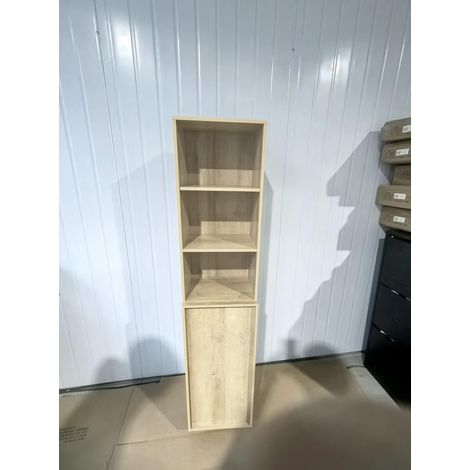 Meuble lave-linge effet chêne de 162,5 cm avec portes et étagères ouvertes pour buanderie, salle de bains et cuisine (1/5)