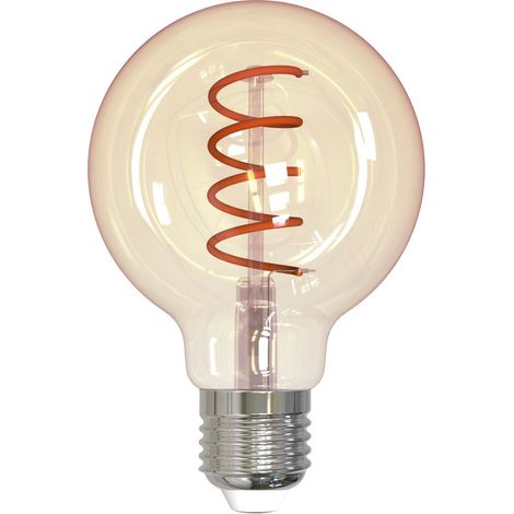 AMPOULE FILAMENT LED, E27, GLOBE G80, AMBRE, TRSP., BLC TRS CHD, RGL. HAMA