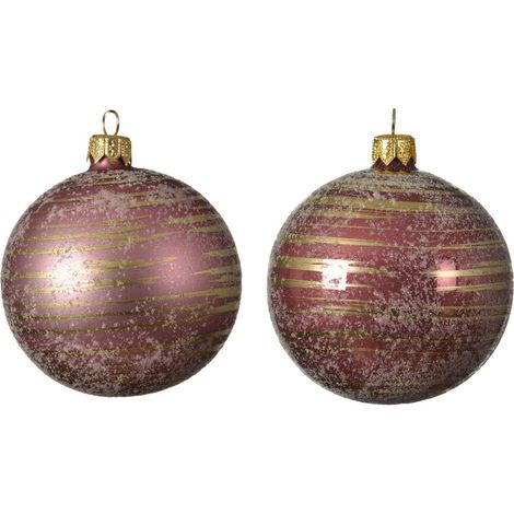 Pallina di Natale Rosa Velvet Assortite D8