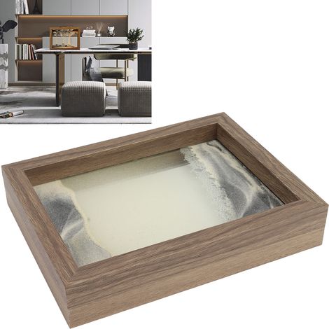 Panel de arte en arena dinámico 3D [Decoración artística hecha de vidrio y madera maciza] para oficina, sala de estar y mueble de TV [Dimensiones: 770 g] (1/5)