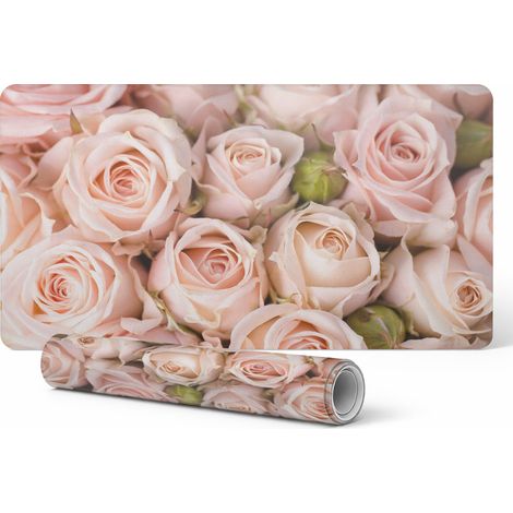 Alfombrilla de escritorio con dise帽o de ramo de rosas para teclado y accesorios, 100x50 cm.