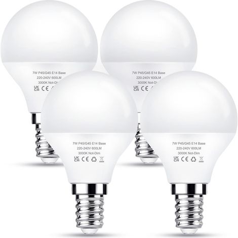 Ampoule LED E14 7W Équivalent 60W, 600LM Blanc Chaud 3000K, 4 Pièces (1/5)