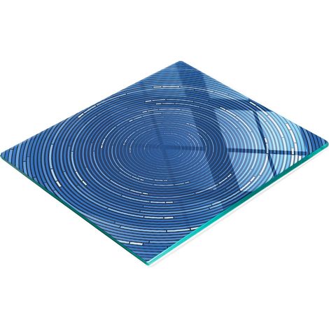 Tagliere e vassoio decorativo in vetro con cerchi astratti 60x52 cm (1/5)