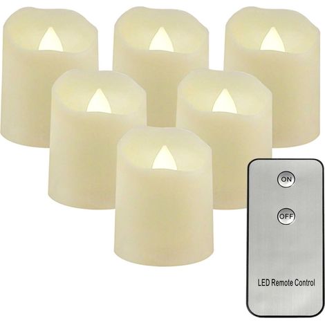 12 flammenlose LED-Kerzen, inklusive Fernbedienung und Batterien, warmweiß