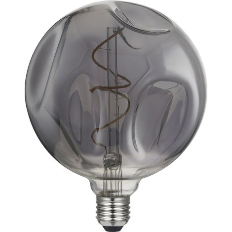 Daylight italia lampadina led vintage globo d.140 bumped e27 5w 2000k vetro irregolare grigio fumo dl700208.00a (1/5)