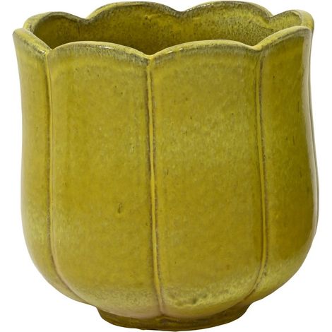 PORTAVASO BLOSSOM D.42XH42,5CM GIALLO TERRACOTTA (1/2)