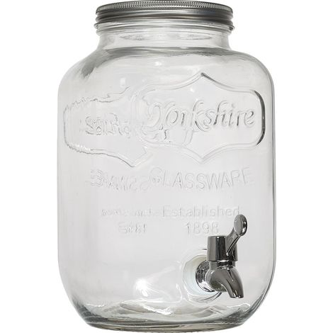 Ac-Deco – Fontaine à boisson en verre 4L – Large ouverture pour préparation facile – Robinet de service pour usage convivial – Idéale pour événements festifs (1/5)