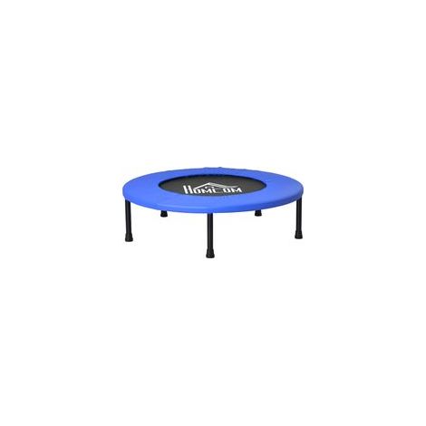 Mini-Fitness-Trampolin, Trainingstrampolin mit rutschfesten Füßen, 100 kg Belastbarkeit, Ø 81 x 22,5 cm, blau und schwarz