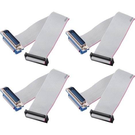 4 Pcs Câble Ruban Plat IDC, 2.54mm de Pas 31.8mm de Largeur 20cm de Long 26 Broches Mâle DB25 vers FC-26 Câble de Connexion Plat pour Pc et Écrans Led (1/5)