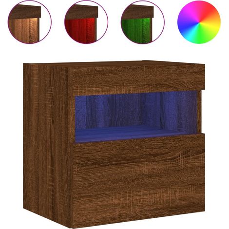 Maison Exclusive - TV-Wandschrank mit LED-Leuchten Braun Eichen-O