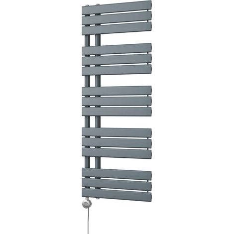 Tristan - Anthracite Electric Towel Rail H1292mm x W500mm 600w Thermostatic (1/3)