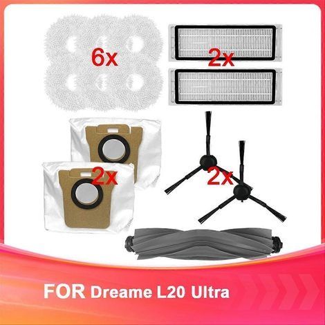 Convient aux accessoires pour balai Dreame Sweeper L20 Ultra : brosse latérale, filtre, brosse en caoutchouc, balai principal, brosse à poussière (1/5)
