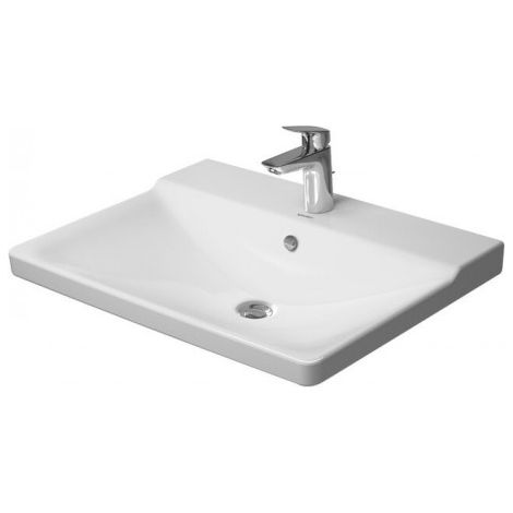 Lavabo DU Furniture P3 Comforts 650 mm avec trop-plein, bonde, 1 bonde, blanc