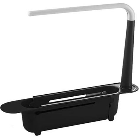 Support de Rangement pour évier Télescopique Organisateur D'évier de Grande capacité Réglable,noir (1/5)