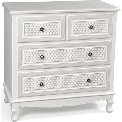 ELEGANT MOBILE CON 4 CASSETTI 80 X 40 X 80 CM COLORE BIANCO