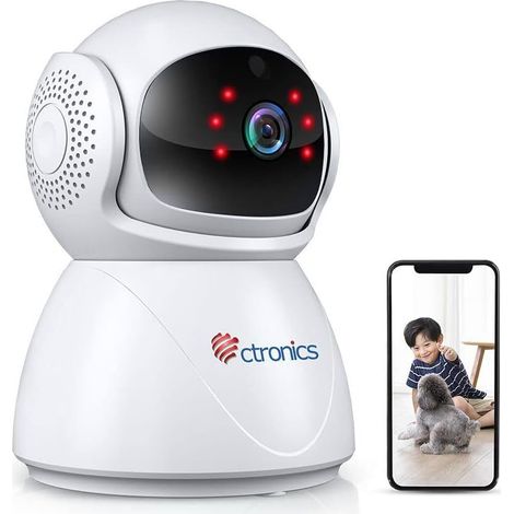 Caméra de surveillance intérieure 5MP – WiFi 2.4/5Ghz – Détection humaine et mouvement – Vision nocturne 20m – Audio bidirectionnel