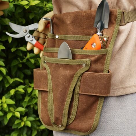 Sac Banane Robuste pour Outils de Jardinage Femme & Homme - Sac de Taille Multi-Poches en Nylon Durable avec Sangle Réglable, Organisateur d'Outils pour Jardiniers, Plombiers