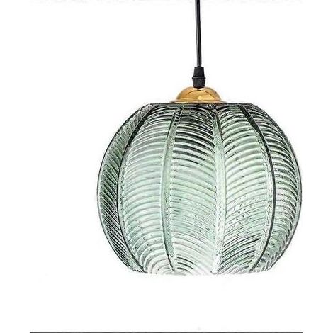 Ink green LED leaf-shaped pendant light for modern restaurant (1/4)