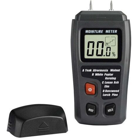 Wood Humidity Tester (Without 9V battery) Digital 2 Pin, LCD Screen 4 Modes, Accuracy: ±0.5% Wood Humidity Detector for Firewood Paper Cardboard 099.9% Wood 56Vin (1/5)