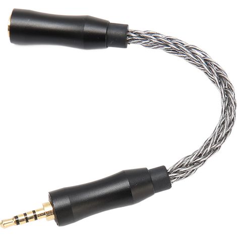 3,5-mm-Klinkenstecker auf 2,5-mm-Klinkenstecker (weiblich auf männlich), 8-adrig, monokristalliner Kupferkern, verlustfreie Klangübertragung, 14 cm (5,5 Zoll) Kopfhöreradapter, hellgrau (1/5)