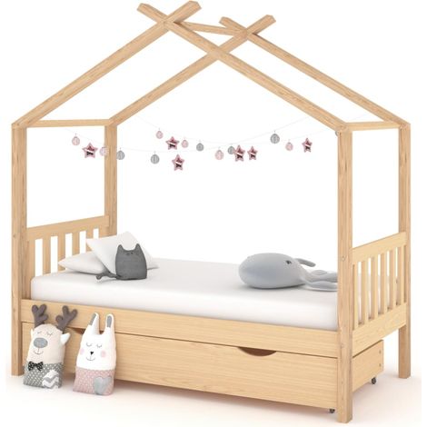 Lit d'enfant avec un tiroir Pin massif 80x160 (1/5)