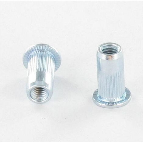 Ecrou à sertir Tête plate TP M8X19.5 ACPC55 Acier zingué - 10 pièces