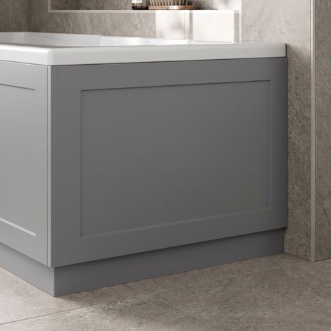 750mm Traditional End Bath Panel 18mm MDF for Bathroom Baths Plinth Easy to Cut Matt Dark Grey (1/3)
