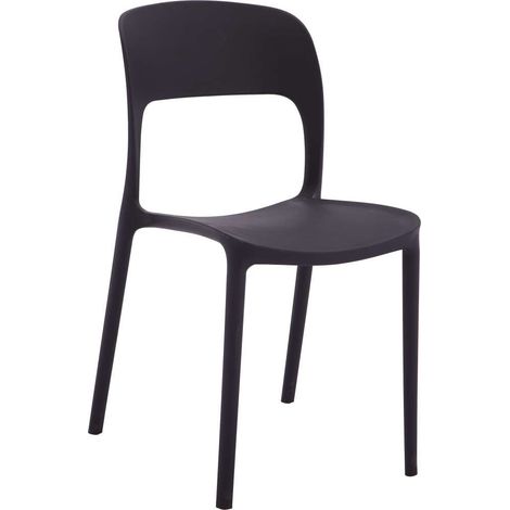 Sedia Vanity Elegante in Plastica Nera - 45x56x84 cm (1/4)