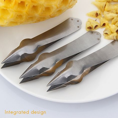 Lot de 2 éplucheurs d'ananas en acier inoxydable, pinces de découpe pour la cuisine (1/5)